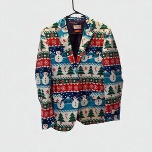 Opposuits Winter Snowman Snowflake Funny Suit Blazer Medium 38-40